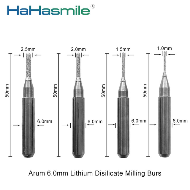 Frese per fresatura in disilicato di litio Arum da 6,0 mm